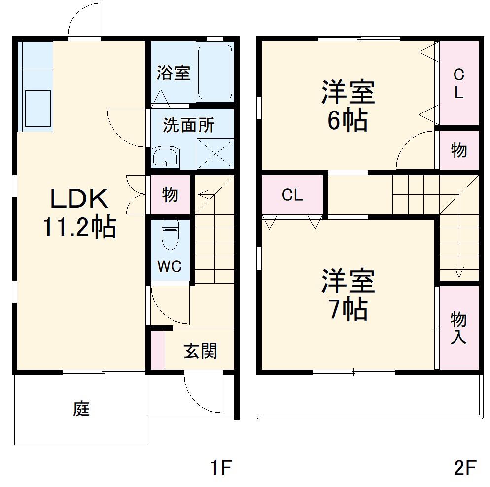 クワイエット(2LDK)の間取り写真