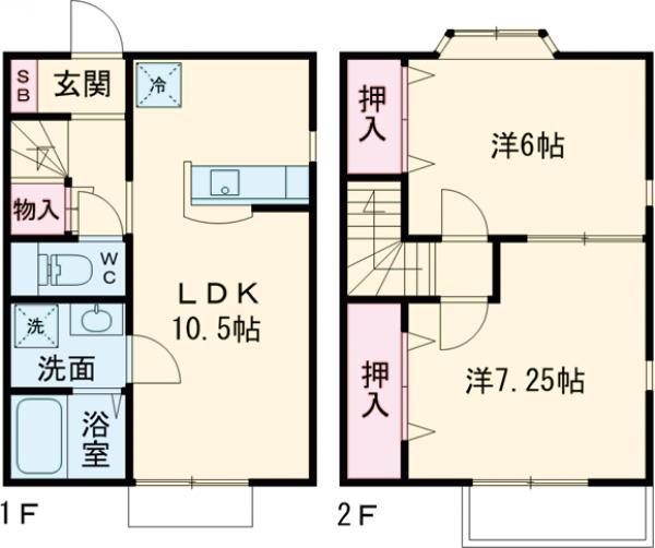 ローズガーデン・ツクバ(2LDK)の間取り写真