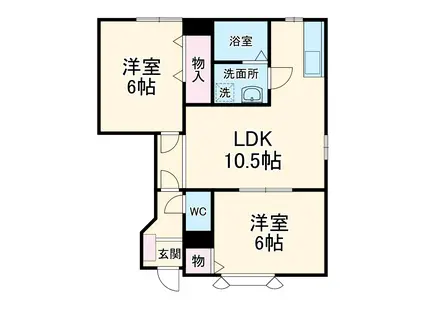 ソレイユルヴァン(2LDK/1階)の間取り写真