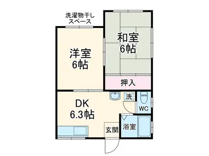 コーポホ-エーⅠ(2DK/1階)の間取り写真