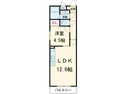 PREMIERE(1LDK/1階)の間取り写真