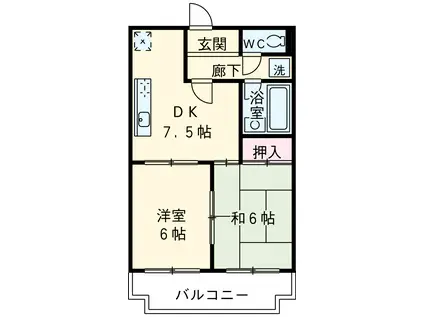サマータイハイツ(2DK/2階)の間取り写真