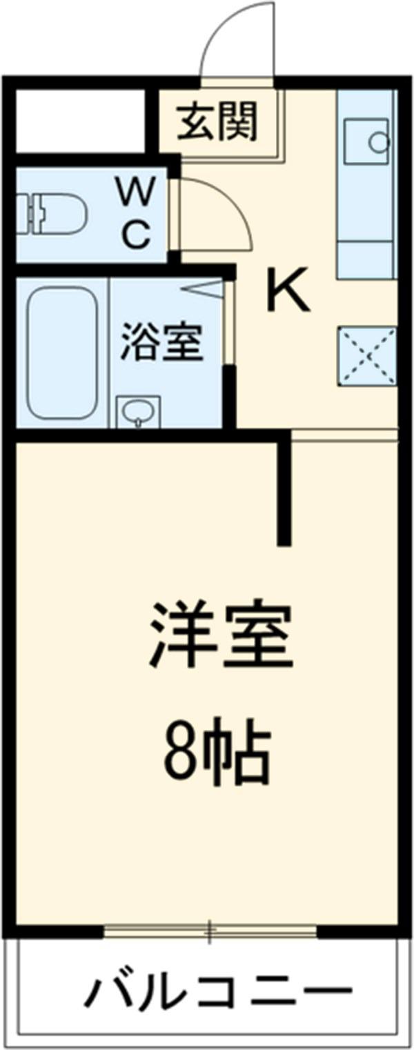 サンヒルズふくしま(1K/1階)の間取り写真