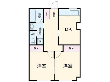 スターハイツⅠ(2DK/2階)の間取り写真