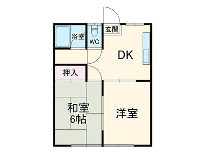 アイティーオー生桑 北館(2DK/1階)の間取り写真