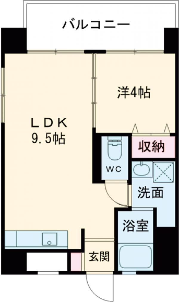 S HOUSE(1LDK/4階)の間取り写真