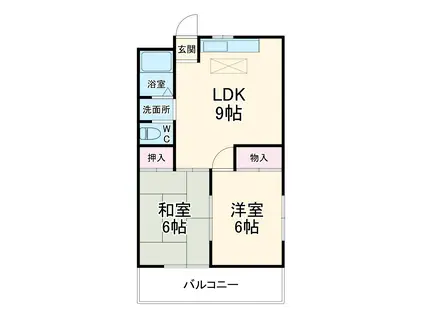 浅井ハイツ(2LDK/3階)の間取り写真