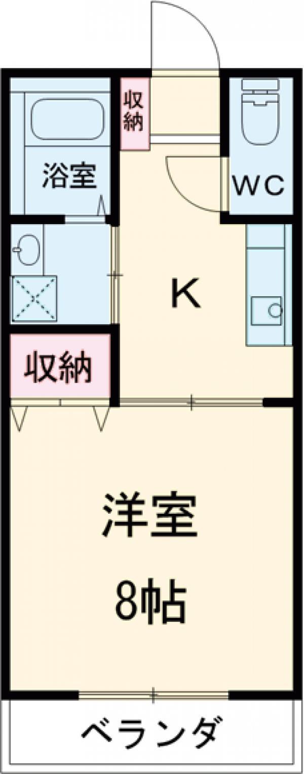 三和伊勢崎1棟(1DK/1階)の間取り写真