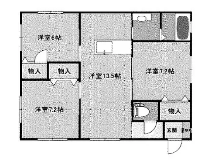 東武伊勢崎・大師線 新伊勢崎駅 徒歩45分 1階建 築18年(3LDK)の間取り写真