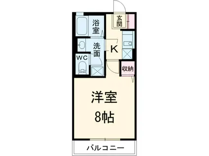 カーサユーカリB(1K/2階)の間取り写真