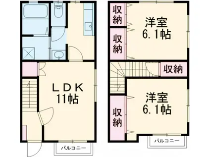 コーポ石幸C(2LDK)の間取り写真