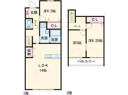 クローバーC棟(3LDK)の間取り写真