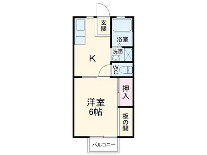 ノヴァハイツA棟(1K/2階)の間取り写真