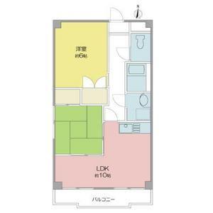 サンライズ入場(2LDK/5階)の間取り写真