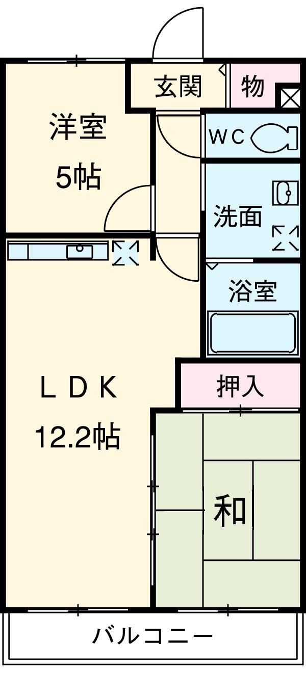 ロイヤルパレスⅡ(2LDK/2階)の間取り写真