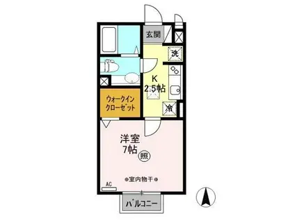 ドミトリー(1K/1階)の間取り写真