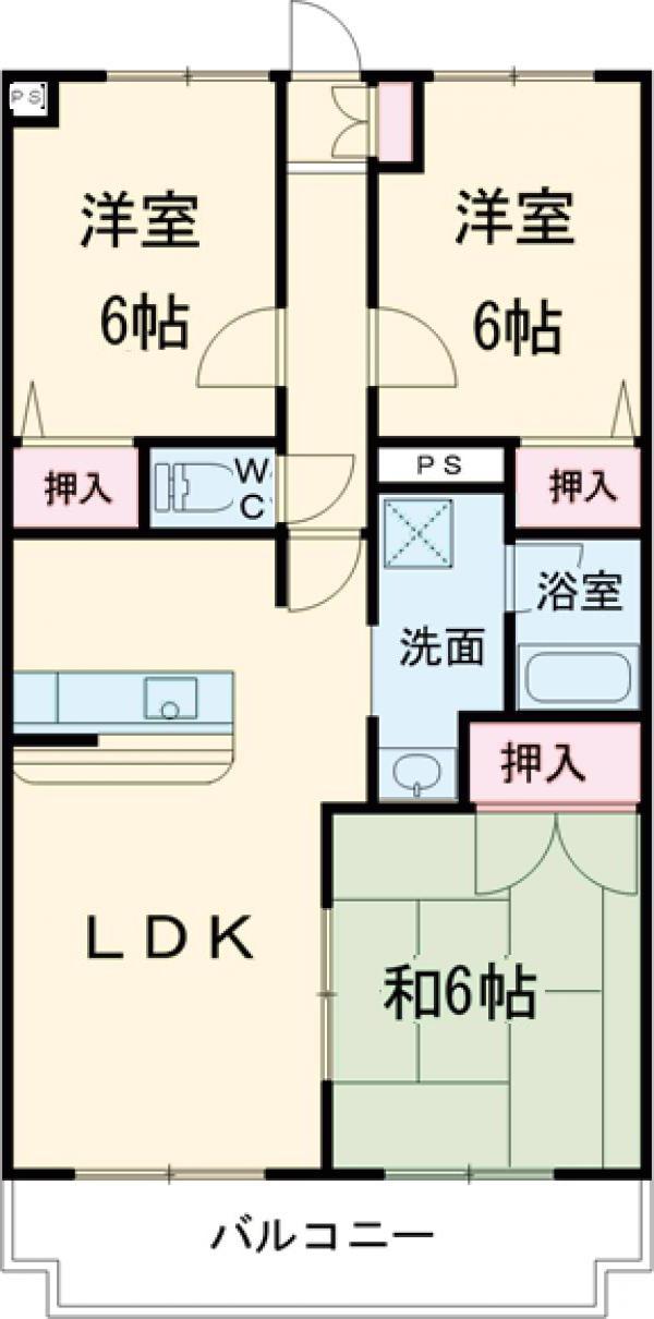 カドリール(3LDK/2階)の間取り写真