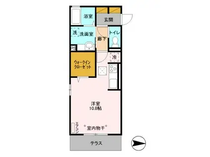 フロンティアS(ワンルーム/1階)の間取り写真