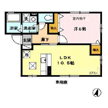パルティール(1LDK/1階)の間取り写真