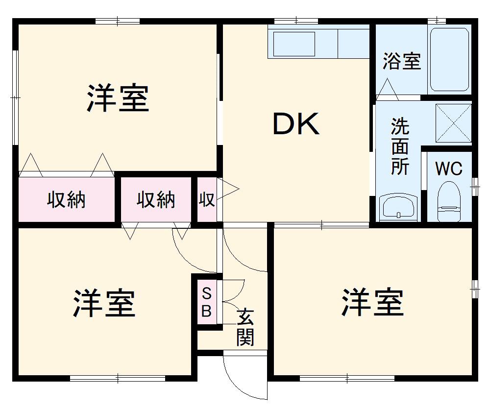 パルデロートD(3DK/1階)の間取り写真