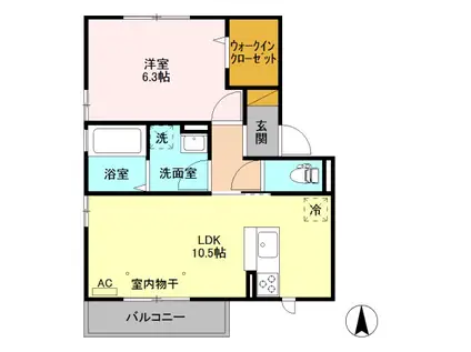 フォルトゥーナ(1LDK/2階)の間取り写真