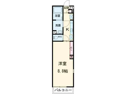 リブリ・レガーレ(1K/2階)の間取り写真