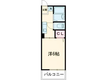 シティハイムカーサ武蔵野(1K/2階)の間取り写真
