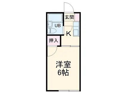 袴塚アパート(1K/2階)の間取り写真