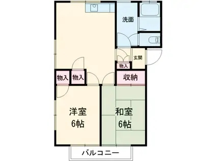 BE-6(2LDK/1階)の間取り写真