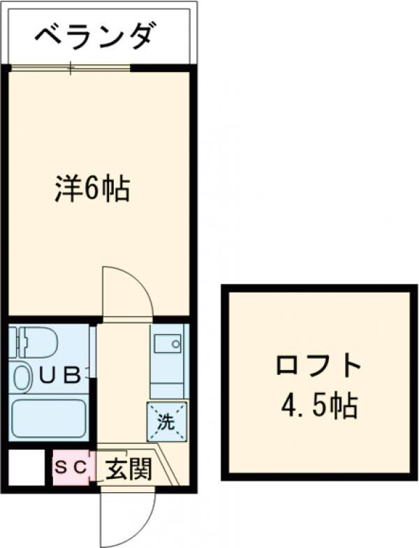 シティパレス東久留米Ⅱ(1K/2階)の間取り写真