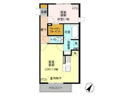 三の丸キャッスル A(1LDK/2階)の間取り写真