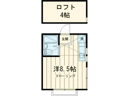 コーポ大里(ワンルーム/2階)の間取り写真