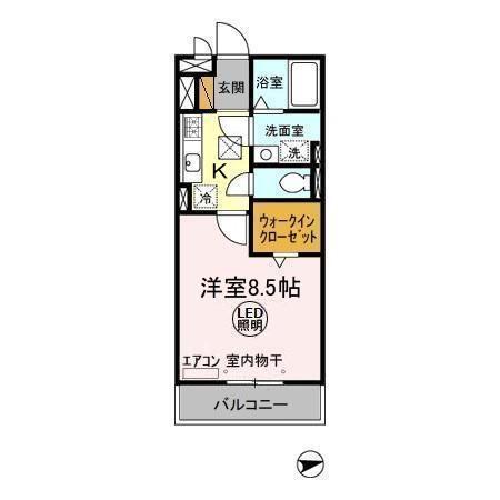 ボナール壱番館(1K/1階)の間取り写真