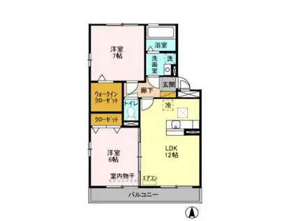 ツクバリゾートマンションマリフェスタ(2LDK/1階)の間取り写真