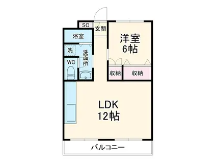 ラフィーネヤマセ(1LDK/2階)の間取り写真