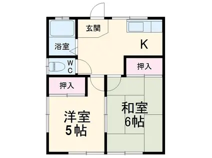 ポエム88(2DK/1階)の間取り写真