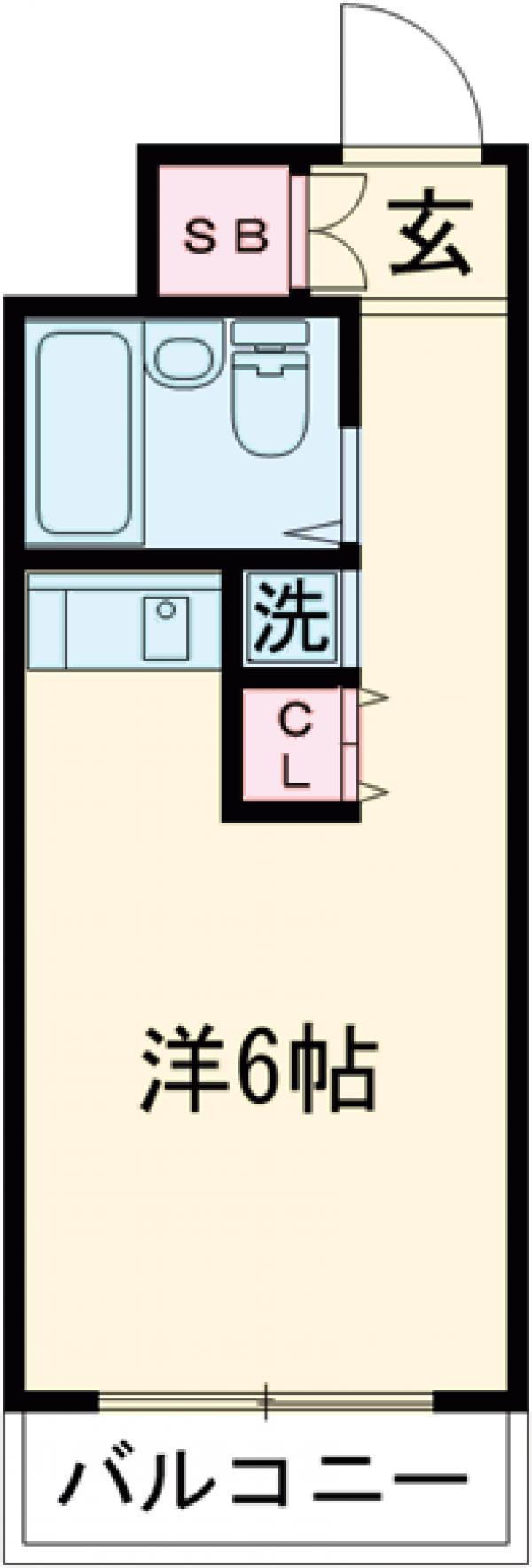 スカイコート世田谷用賀(ワンルーム/2階)の間取り写真