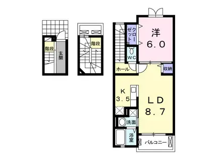 A&KハイツⅡ(1LDK/3階)の間取り写真
