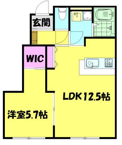 エル・パラシオⅤ(1LDK/1階)の間取り写真