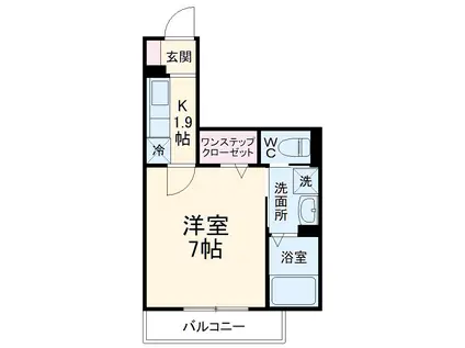 クレール藤沢2(1K/1階)の間取り写真