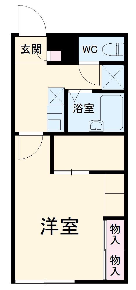 レオパレス杏(1K/2階)の間取り写真
