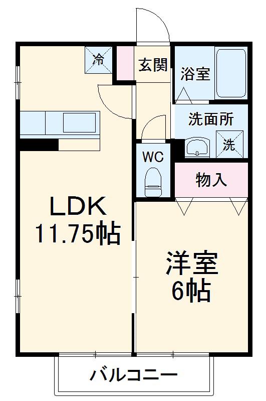アスティオンII(1LDK/2階)の間取り写真