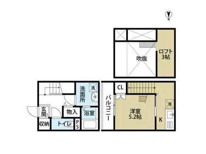 elfmother Hokke(1K)の間取り写真