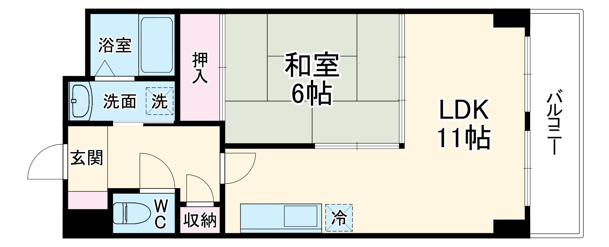 グランドヒルズ坂野(2LDK/2階)の間取り写真