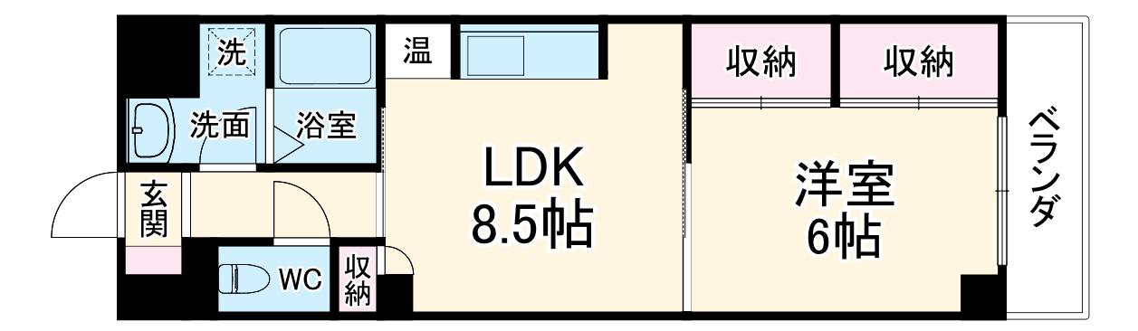 センチュリーパーク野田(1DK/2階)の間取り写真