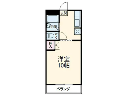 マンション鏡島(1K/2階)の間取り写真