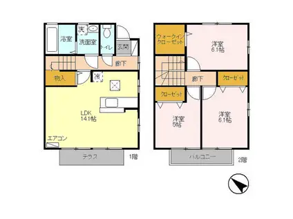 フロラシオン E(3LDK)の間取り写真