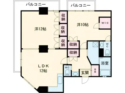 パインヒルガーデン(2LDK/4階)の間取り写真