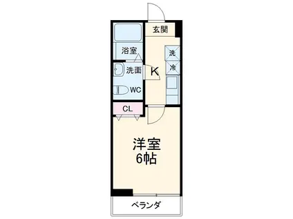 ドムス指扇(1K/2階)の間取り写真