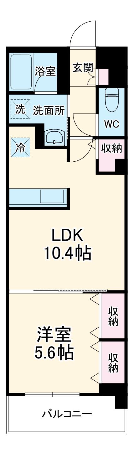グレイスコート(1LDK/1階)の間取り写真